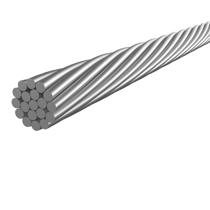 Cordes spiralées en acier galvanisé 1x19 Ø 1.25 mm