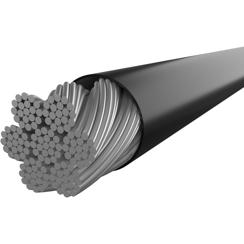 Litzenseile ummantelt, Stahl verzinkt  6x19 - WSC Ø 1.5 / 2.0 mm