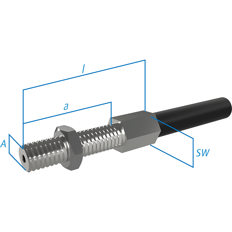 Adjustment screws / 1 or 2 nuts 4.80 x 27.00 mm